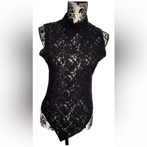 3-Piece Set Black Lace Floral Print Size L - Picture 6 of 16
